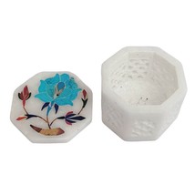 Marble jewelry box stone trinket box gift inlay pietra dura keepsake box... - $178.20