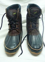 Vintage Sporto The Original Woman&#39;s Duck Boots Size 8 Navy Blue &amp; Brown - £31.14 GBP