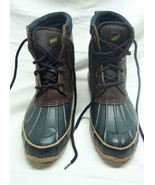VINTAGE Sporto The Original WOMAN&#39;S DUCK BOOTS Size 8 NAVY BLUE &amp; BROWN - $54.16 CAD