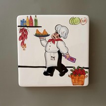 Chef Design Ceramic Kitchen Trivet Square 8 in x 8 in Multicolor - £11.71 GBP