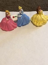 Disney Princess PVC Figures Cake Top Aurora Cinderella Belle Figures sitting ben - £9.44 GBP
