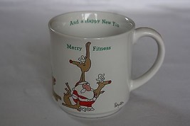 Merry Fitness &amp; Happy New You Santa Reindeer Christmas Boynton Mug Exercise Year - £14.90 GBP