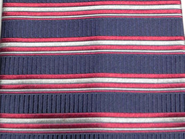 GEOFFREY BEENE Striped Tie Necktie Red Blue Silver Silk - £12.50 GBP