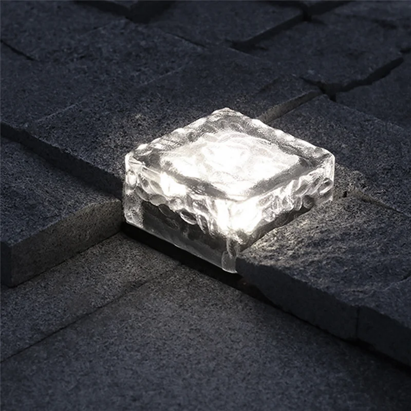 Outdoor LED Solar Underground Lamp Solar Garden Deck Light Brick Ice Cube Path F - £186.22 GBP