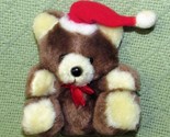 VINTAGE RUSS 4&quot; MINI PLUSH SANTA BEAR CHRISTMAS TEDDY STUFFED ANIMAL KOR... - $9.00