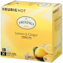 Twinings Lemon &amp; Ginger Herbal Tea 18 to 144 Keurig K cups Pick Any Quan... - $24.89+