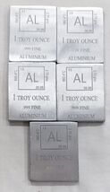 5er Set 1 Troy Unze Aluminium Barren .999 Feinsilber, Reiner Barren, 5 S... - $30.49