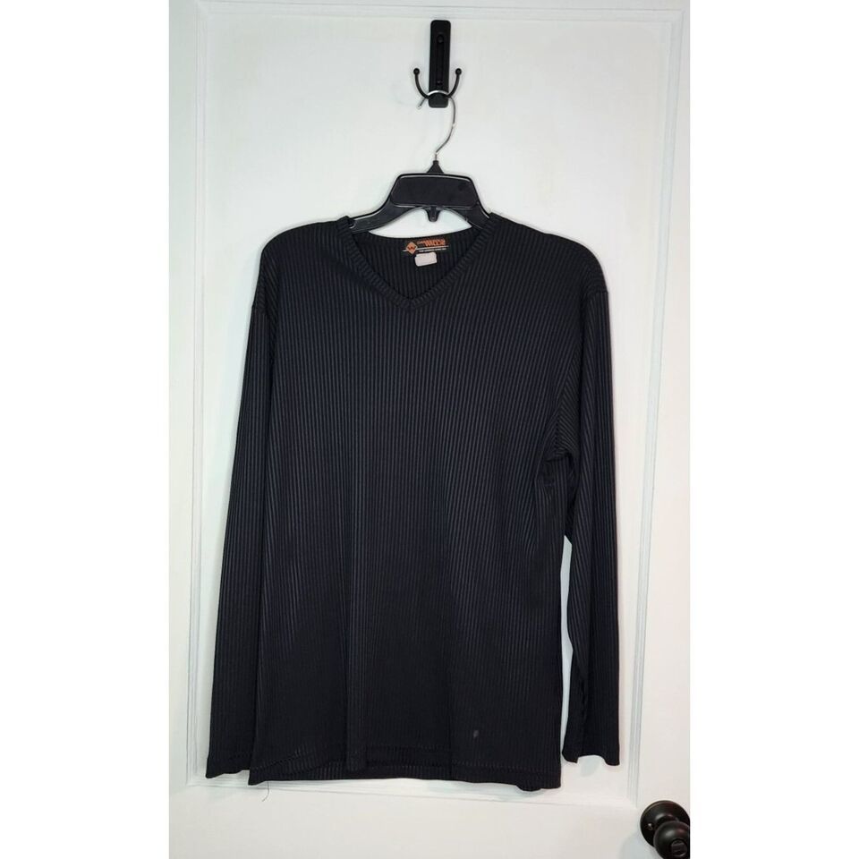 Vtg Dangerous Willie Shirt Mens Sz Large Gray Ribbed Disco Style Shirt U... - $14.03