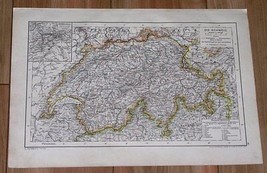 1910 Original Antique Map Of Switzerland - £13.63 GBP