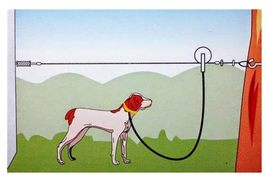 Dog Run Aerial Tie Out Sky Trolley System Holds Up to 60lbs Choose Cable Length  - $37.90+