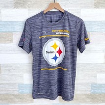 Pittsburgh Steelers Nike Tee Gray NFL Football Graphic Logo Dri Fit Mens Small - $24.74