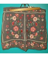 Umgee Size Large L Gray Mini Skirt Embroidered Floral Tapestry Boho Fest... - $19.89 CAD