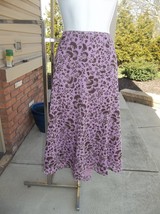 Nwot Ann Taylor Purple&amp;Brown Floral Print Skirt 14 - £21.57 GBP