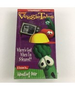 Big Idea Veggie Tales VHS Tape Where&#39;s God New Handling Fear Vintage 2000 - £19.43 GBP