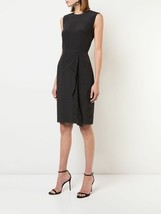 Paule Ka Black Dotted Cascade Ruffle Sheath Dress Sleeveless SZ 44 IT  NWT $945 - $303.20