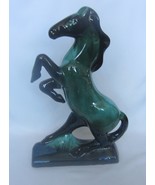 Vtg Blue Mountain Pottery BMP 14&quot; Large Rearing Horse Green Drip Glaze F... - £22.81 GBP