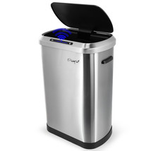 Elama 13 Gallon Automatic Sensor Hands Free Trash Can in Silver - $107.45