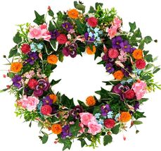 Romantic Spring Summer Wreath for Front Door - Ideal for Weddings &amp; Events - $51.43