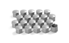 x20 Genuine SKODA Wheel standard bolt cover set Silver wheels lug nut co... - $29.50