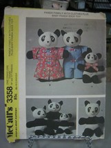 McCall&#39;s 3358 Panda Family &amp; Clothing &amp; Baby Panda Sock Toy Pattern - £5.60 GBP