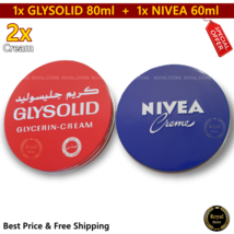 2 PCS | Nivea Cream 60ml + Glysolid Cream 80ml , Original , Hand Skin كريم نيفيا - £14.79 GBP