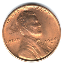 1944 D UNCIRCULATED Lincoln Wheat Cent RED - Actual Coin Shown - $3.75