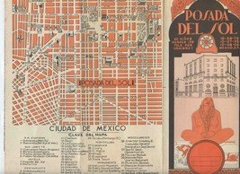 Posada Del Sol El Gran Hotel Brochure with Map Mexico City 1930&#39;s Diego ... - £68.35 GBP