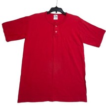 Augusta Sportswear Youth Girls Large Red Shirt Button Top Short Sleeve - $10.26