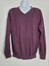 J CREW Mens Sweater Size Large Tall Purple Harbor Cotton Wool Pullover V-Neck - $19.99