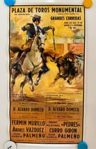 1963 Plaza De Torros Mini Poster Bullfighting 9x17 in  Barcelona Tours Spain a - £26.03 GBP