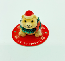Russ Berrie Polar Bear Merry Christmas fuzzy figurine made in Hong Kong ... - $6.89