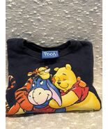 90s Retro Vintage Winnie The Pooh &amp; Friends Disney Sweatshirt Navy - $56.54 CAD