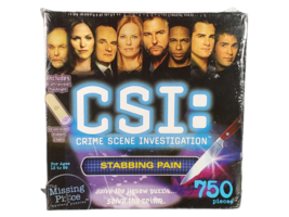 CSI Crime Scene Investigation Stabbing Pain Mystery Puzzle 750 pieces flashlight - $15.22