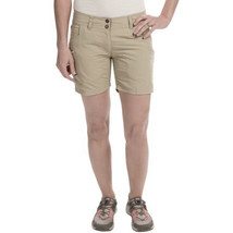 NWT EXOFFICIO Nomad shorts 2 women&#39;s khaki water resistant hiking climbing UPF - £38.76 GBP