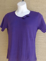  Being Casual Ribbed Cotton Blend Knit Scoop Neck with Bow Tee Top XL-1X... - £9.12 GBP