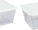 Basic 16-Quart Clear Storage Box From Sterilite With A White Lid, Sold I... - £35.33 GBP
