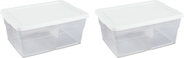 Basic 16-Quart Clear Storage Box From Sterilite With A White Lid, Sold In Packs - £30.31 GBP