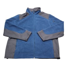 Tek Gear Jacket Mens Large Blue Gray Long Sleeve Full Zip Up Activewear Fleece - £17.81 GBP