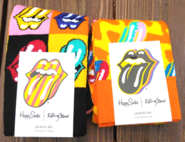 New! Happy Socks Rolling Stone Tongue Design US W 51/2 - 91/2 Multicolor... - $15.99