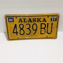 Vtg Alaska License Plate Expired 1980s Wall Decor 4839 BU 84 - £18.51 GBP