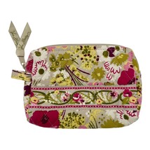 Vera Bradley Make Me Blush Cosmetic Bag Plastic Lining Pink Green Beige - £14.21 GBP