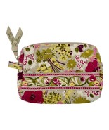 Vera Bradley Make Me Blush Cosmetic Bag Plastic Lining Pink Green Beige - £14.21 GBP