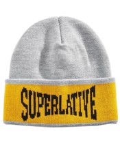 WeSC Brand Puncho Superlative Gray &amp; Yellow Knit Beanie Winter Hat - £16.66 GBP