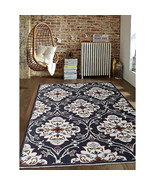 Glitzy Rugs 6 x 9 ft. Hand Knotted Sumak Wool Floral Area Rug Black White - $8,621.48 MXN