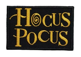 Hocus Pocus Embroidered Iron On Patch Halloween Spooky Scary Trick Or Treat 3x2 - £6.80 GBP+