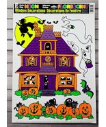 Halloween Neon Flourescent Window Decor Clings Haunted House Jack-O-Lant... - £6.04 GBP
