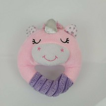 Spark Create Imagine Pink Purple Unicorn 5 inch Plush Hand Rattle Soft Baby Toy - £7.97 GBP