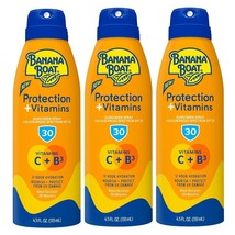 Banana Boat Protection and Vitamins Sunscreen Spray 4.5 oz SPF 30 3 Pack - £17.26 GBP