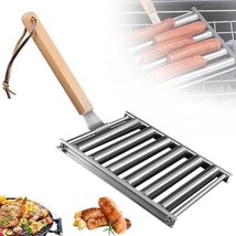 Hot Dog Roller with Extra Long Wood Handle for Grill,BBQ Sausage 7.08x9.... - £26.01 GBP