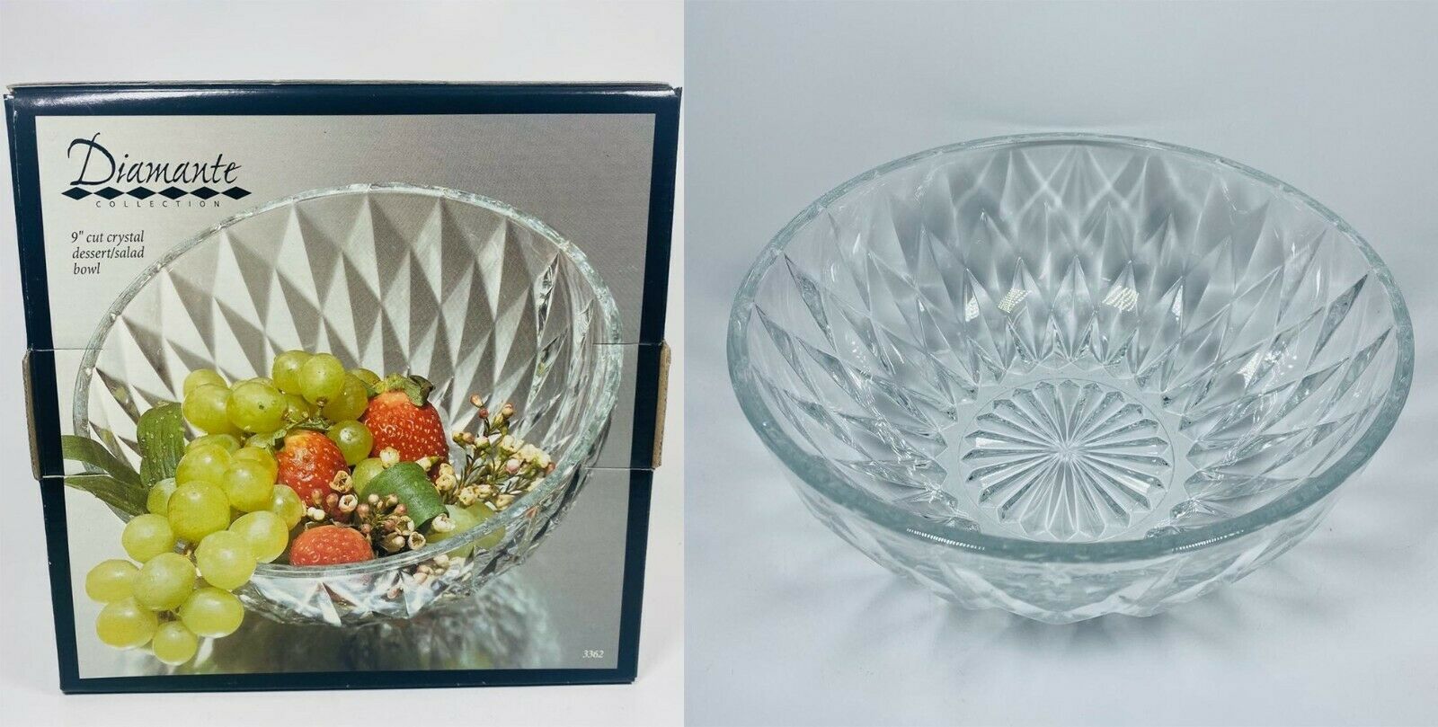 Diamante 9" Cut Crystal Dessert/Salad Bowl - $34.54